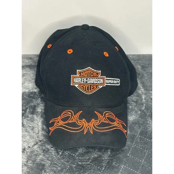Hat / Cap Harley Davidson - Black with Orange Flames - Picture 1 of 6